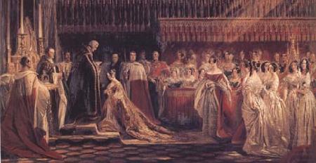 Charles Robert Leslie Queen Victoria Receiving the Sacrament at her Coronation 28 June 1838 (mk25) china oil painting image